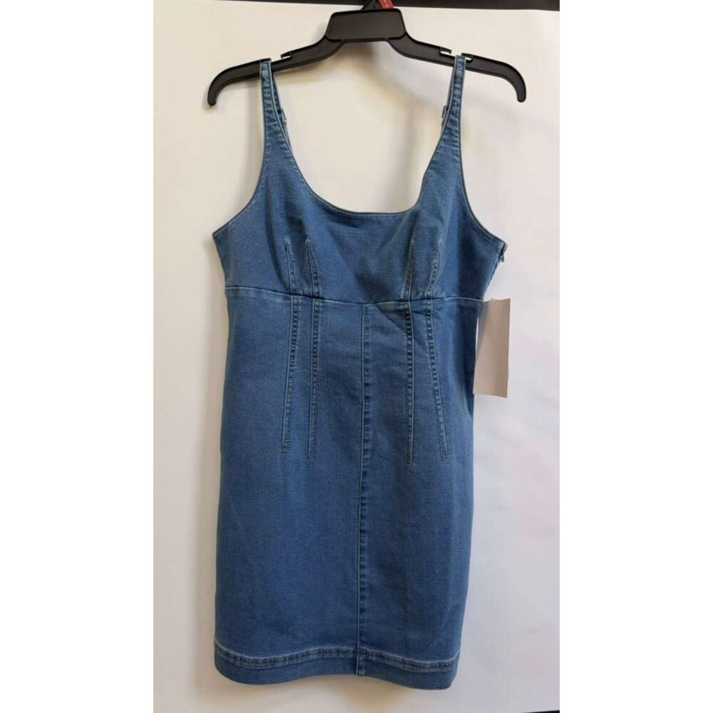 Denim Stretch Mini Dress - Picture 1 of 2